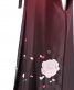 卒業式袴単品レンタル[刺繍]赤紫×焦茶ぼかしにバラとハート刺繍[身長148-152cm]No.615